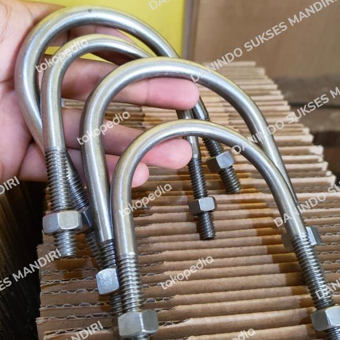 SS 304 / M8 U Bolt 5/16x1 1/4" / Klem U 1 1/4 Inch Stainless