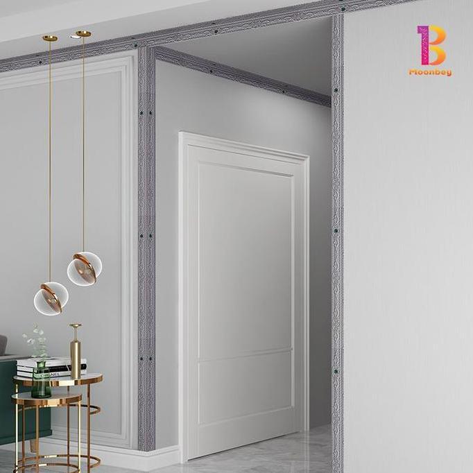 New- 6 Warna Stiker Dinding Berperekat untuk Menghias Langit-langit Sudut Atas PVC Putih, Emas Tua, 