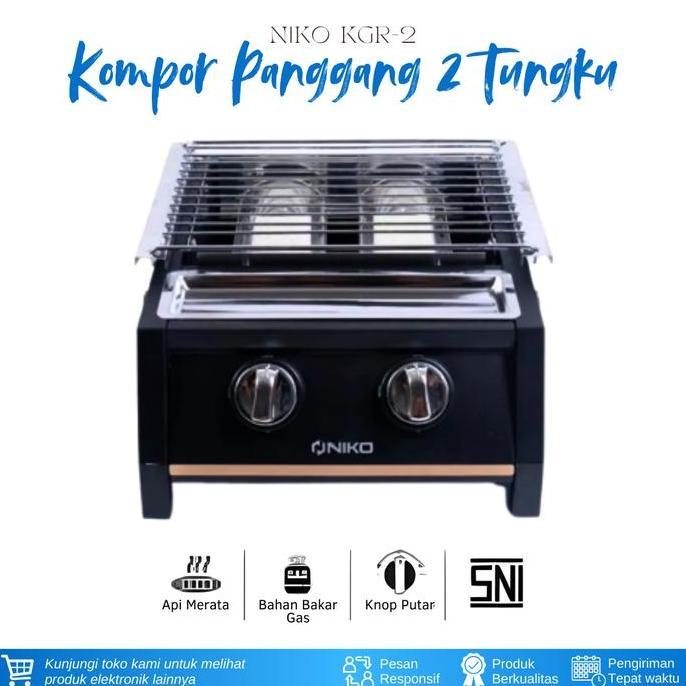 Kompor Panggang 2 Tungku Niko Kato Kgr-2 Kompor Bakar Sosis Kompor Panggang Ayam Kompor Gas Panggang