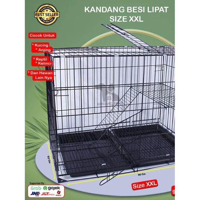KANDANG BESI LIPAT SIZE XXL JUMBO TEBAL UNTUK KUCING ANJING DLL