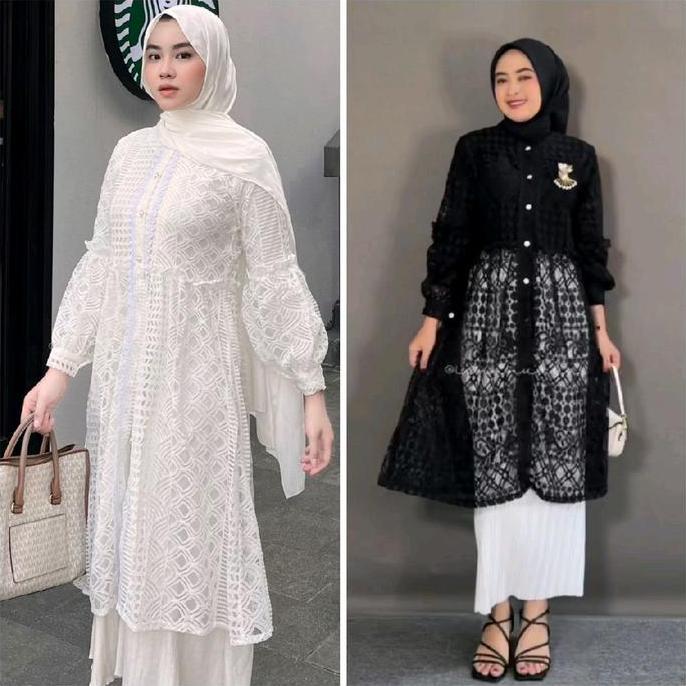 Outer Brukat Cardigan Brokat Lengan Panjang atasan outher brukat Outer Brokat outer Tulle outer Orga