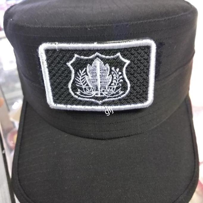 Topi komando satpam coklat velcro