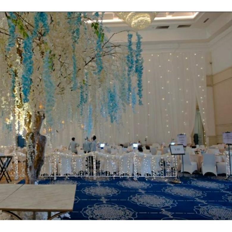 Arjuna - Lampu Bintang Kabel Transparant,50 Bh Lampu Warmwhite, Jarak Antar Lampu 100 Cm Tidak Kedip