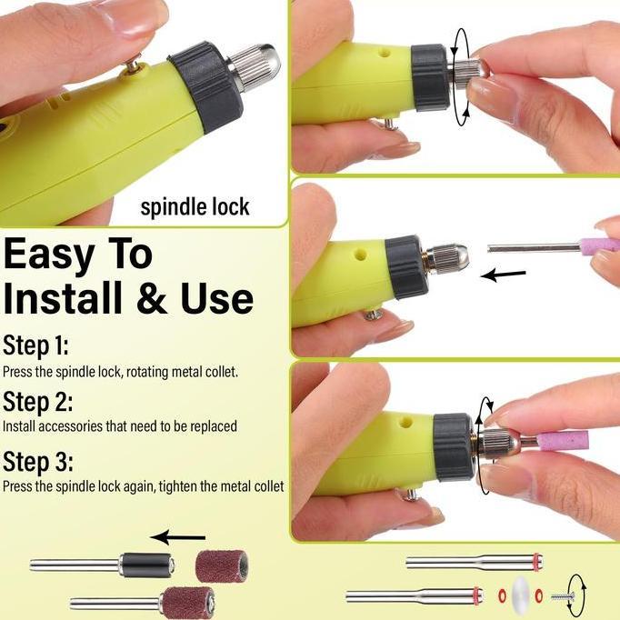Promo Bor Mini/Kit Alat Putar Mini/231Pcs 12V 18000Rpm Pena Ukir Elektrik Ringan Kecil Alat Putar  A