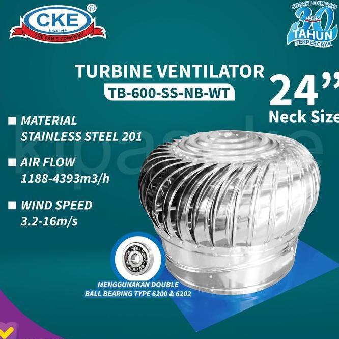 Turbin Ventilator 24 Inch Turbine Roof Ventilasi Atap Rumah Pabrik 24"