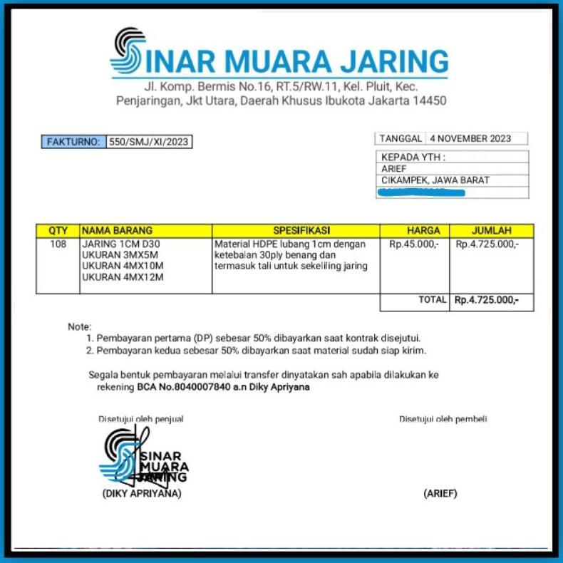 Bisa Cod Jaring Pe Tebal Lubang 1Cm D36/Jaring Keramba/Jaring Tebal/Jaring Ayam Tebal/Jaring 1 Inch 