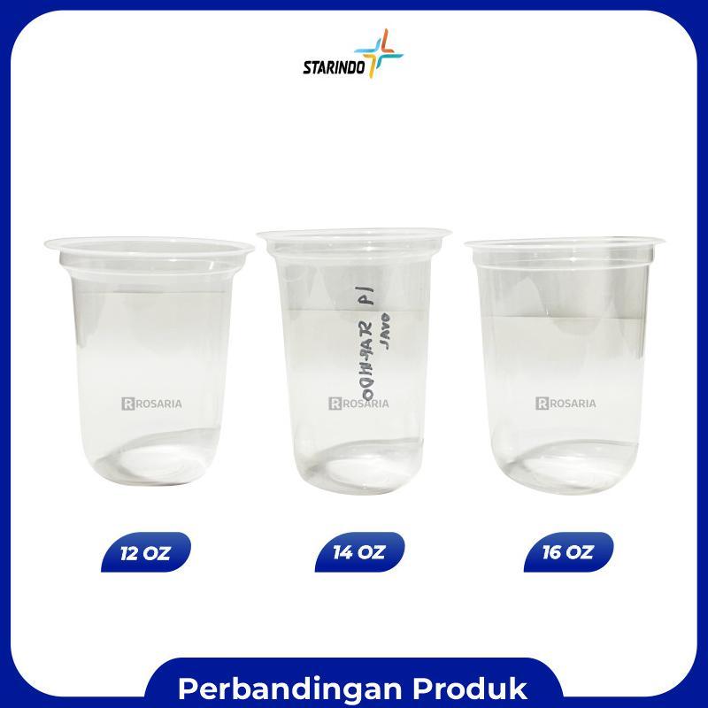 Cup Polos Oval 16 Oz Starindo 8 Gr Plastik Bening Gelas Minuman Best Seller