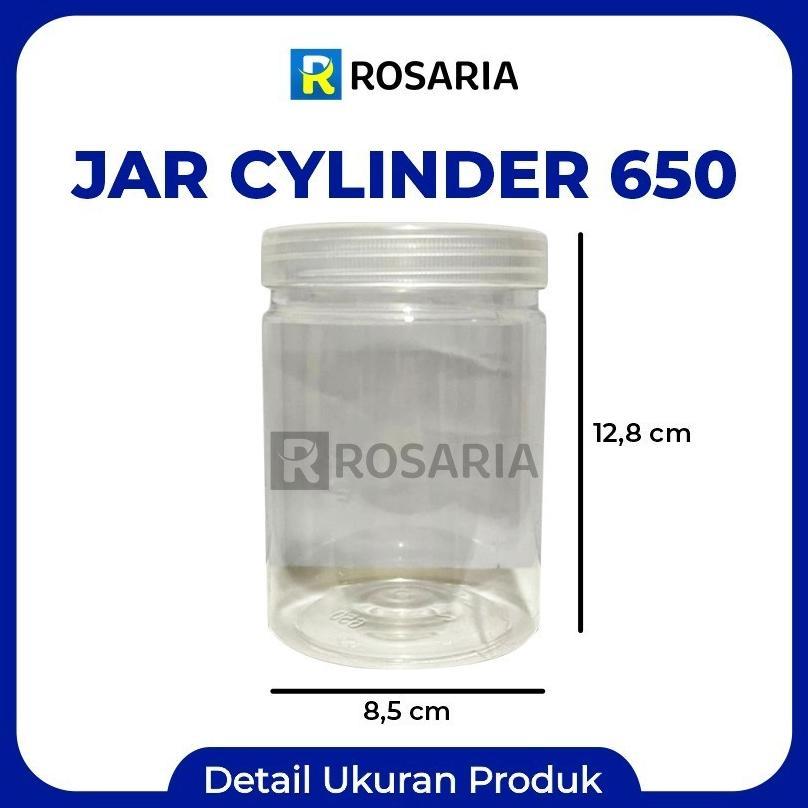 Jar Cylinder 650 Ml Merk Sjp Toples Tabung Plastik Bening Tranparan Kue Kering Stock