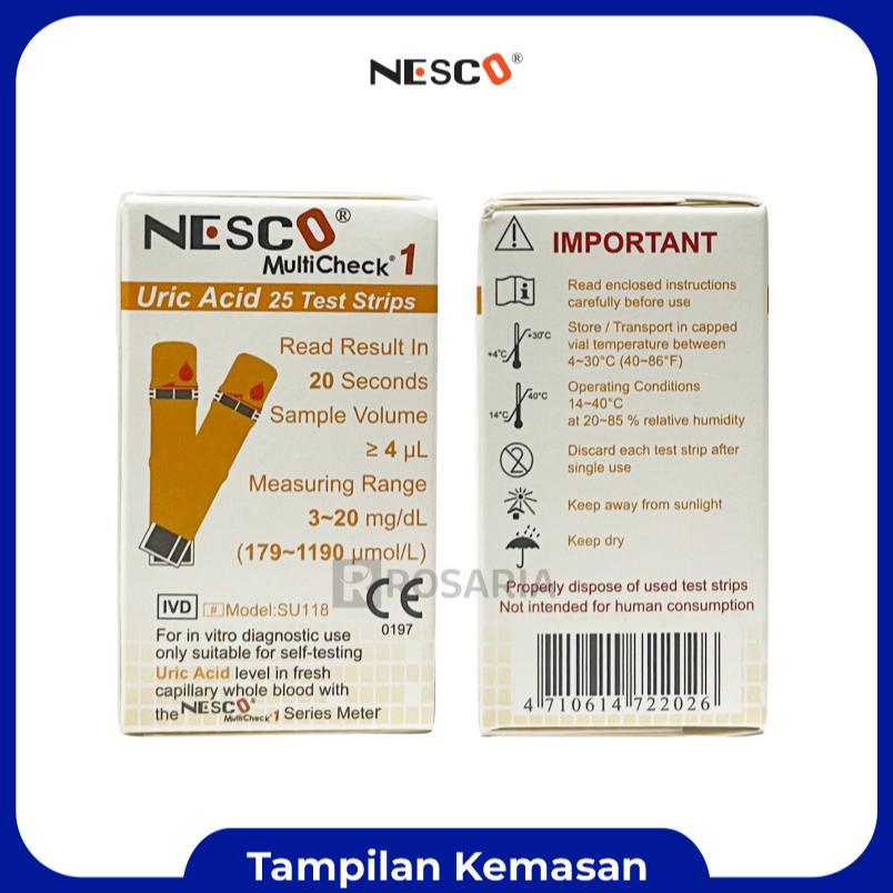 Strip Asam Urat Nesco Stik Gcu Uric Acid Tes Gula Darah Ready