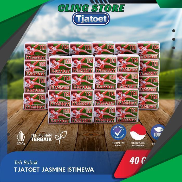 TJATOET JASMINE ISTIMEWA 100PCS @40GR TEH BUBUK HIJAU MELATI FREE ONGKIR