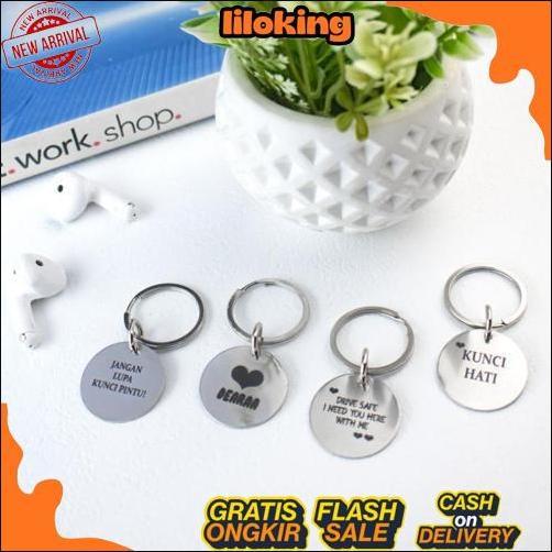 Bigpromo Gantungan Kunci Custom Nama / Tag Nama Kucing Anjing