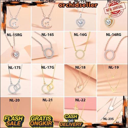 Cuci Gudang Kalung Perak Korea / Kalung Rantai / Korean Silver Necklace Model Simple