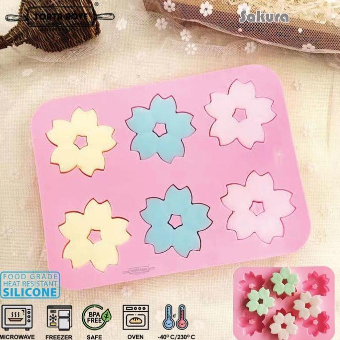 Cetakan kue bentuk bunga sakura talam pukis putu ayu lumpur bolu kukus puding mini jelly es coklat