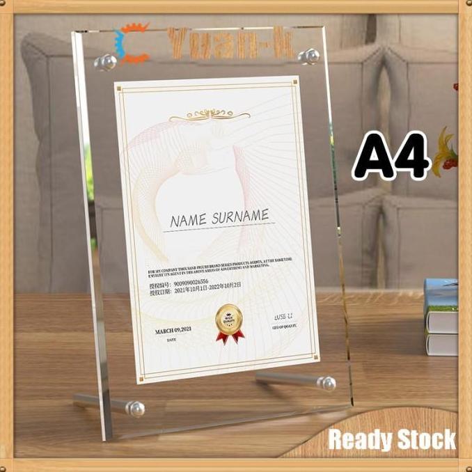 Standing Frame Akrilik Bingkai Foto Akrilik Poster Foto Brosur Akrilik A4