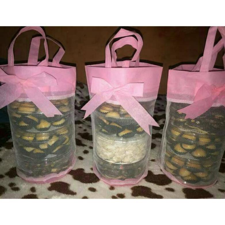 (10 PCS) Tas toples kue kering 500 gram 3 susun / Tas  hampers lebaran / Tas toples susun