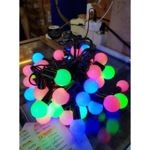 Lampu Natal Bola Gundu Led - Warna Warni (besar)