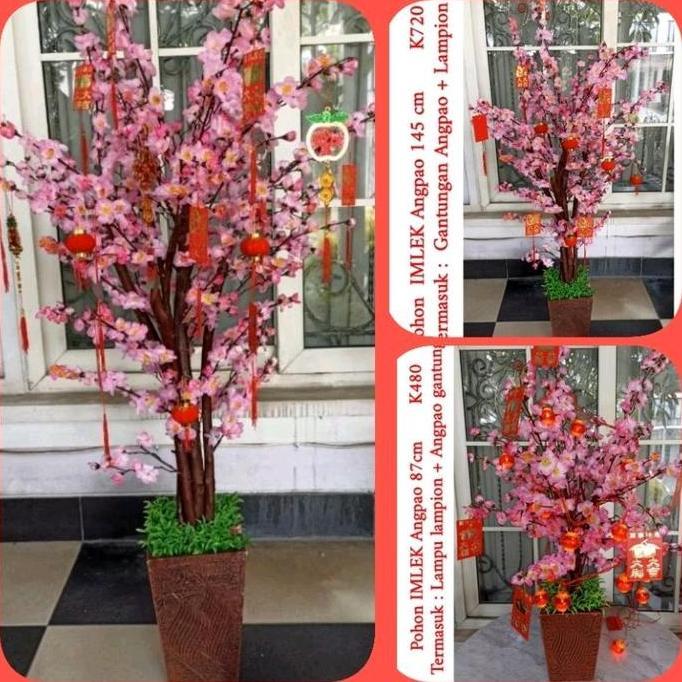 pohon bunga imlek meihua sincia angpao sakura besar tinggi murah 145cm
