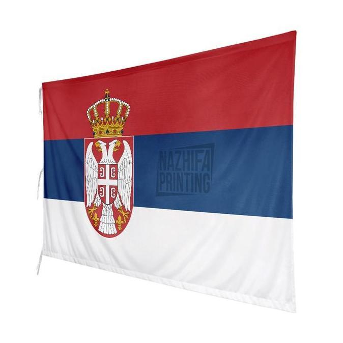 Bendera Serbia, Flag, Bendera Negara Dunia, Ukuran Kecil Besar Bahan Satin Peles, Bisa di cuci, Warn