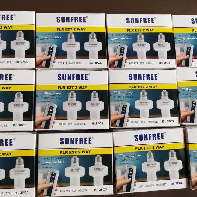 Sunfree Fiting 2 Fitting 1 Remote Lampu E27 Remote Control 2 Fitting