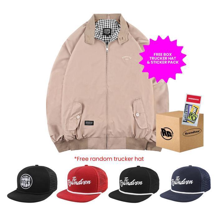 Rown Division Storage Jaket Harrington Lysias Cream [Extra Topi + Box + Sticker Pack] Termurah Best 