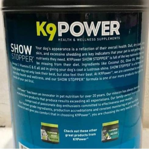 Vitamin Anjing K9 Power Show Stopper 4 Lbs