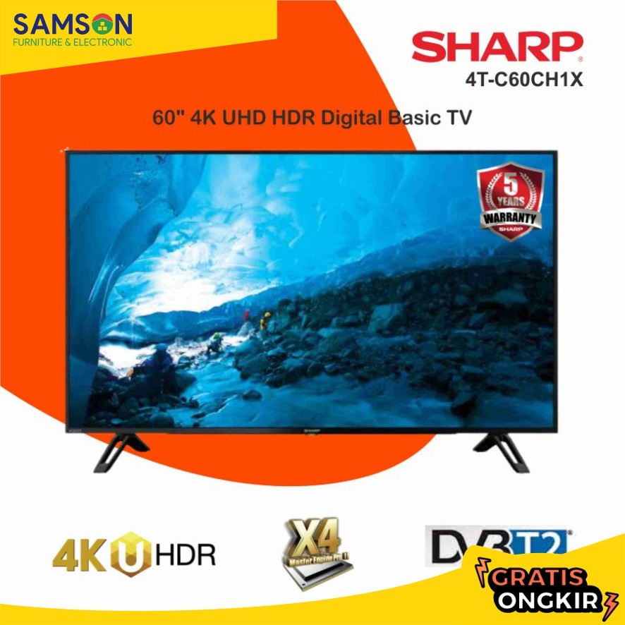 TV LED SHARP 60 INCH (60") 4T-C60CH1X / C60CH1 4K UHD BASIC DIGITAL TV