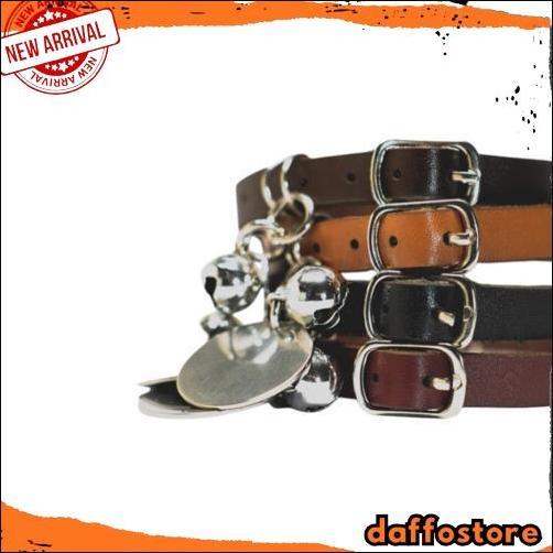 Ready Kalung Anjing  Custom Nama Liontin Metal Kulit Premium