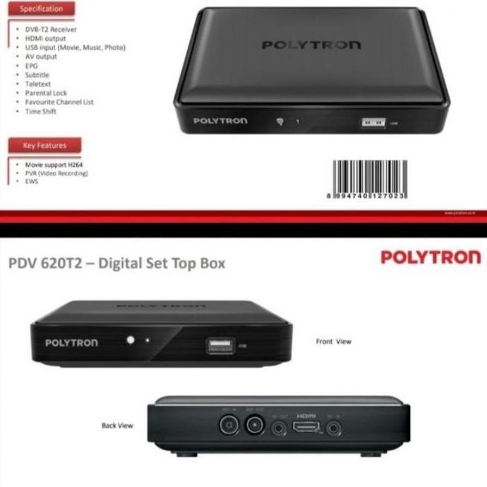 New- Set Top Box tv Digital Polytron PDV620T2 PDV-620T2