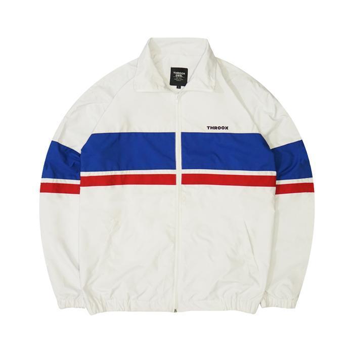 Throox Jaket Tracktop Declan White Blue Parasut New Best Quality 100% Original
