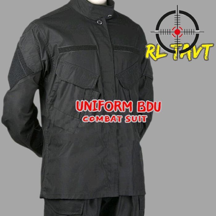 Jaket Bdu Tactical G.I Uniform Jet Black Rl Tavt Keren Hitam Cowok Bomber Pria Distro Casual New Bes