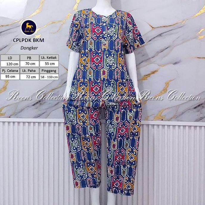 Promo Batik Kuda Mas Setelan CPLPDK | Piyama Wanita Celana Panjang Lengan Pendek 3 Kancing Depan Dis