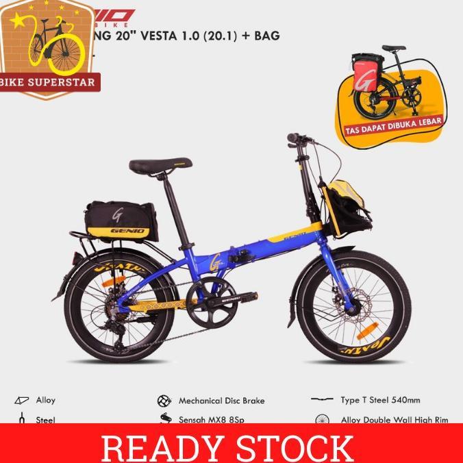 Sepeda Lipat 20 Inch United Genio Vesta 1.0 Free Bag