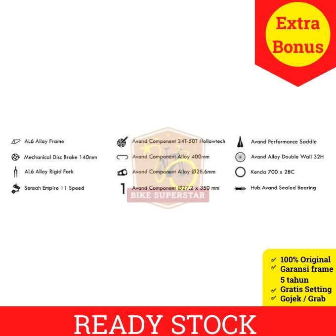 Sepeda Balap Roadbike Avand Vector Alloy 11 Speed Garansi 5 Tahun