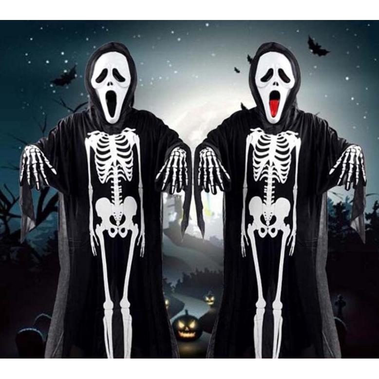 Kostum halloween scream/pesta kostum tengkorak skull/ghost anak dewasa Promo