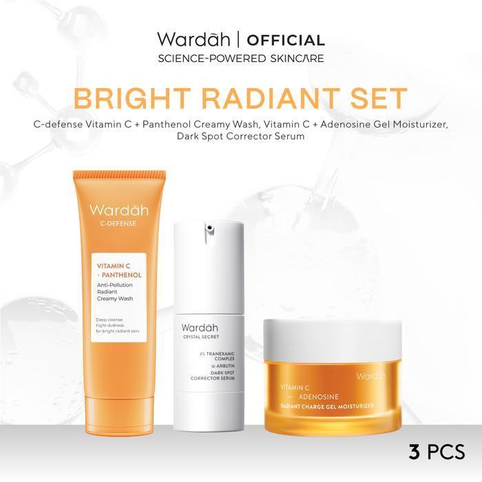 [Super Brand Day: Buy 3 Get 4] Wardah Paket 3 Pcs Gel Moisturizer, Face Wash, Dan Serum - Bright Rad