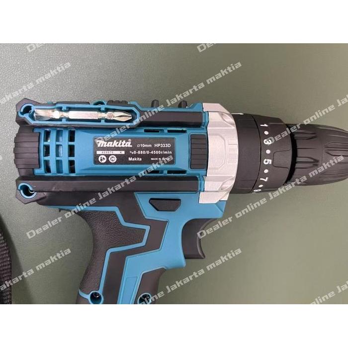 Makita Hp333D 36V Bor Impact Nirkabel Dari Jepang, Daya Tinggi Baterai Lithium, Buku Petunjuk Origin