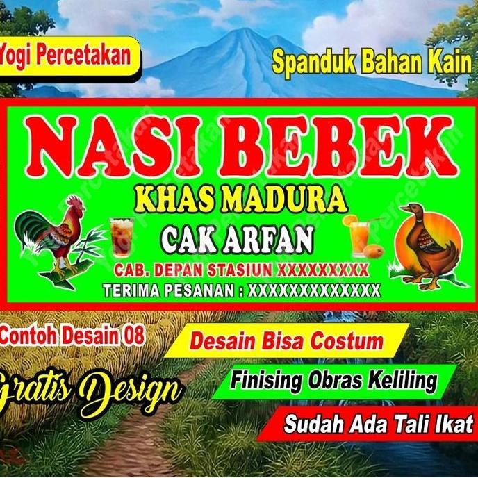 Spesial Spanduk Kain Pecel Lele / Spanduk Kain Costum Spanduk Ayam