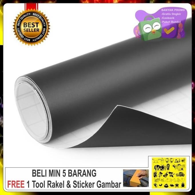 Promo Stiker hitam doff/mate / skotlet hitam doff 1 ROLL Diskon