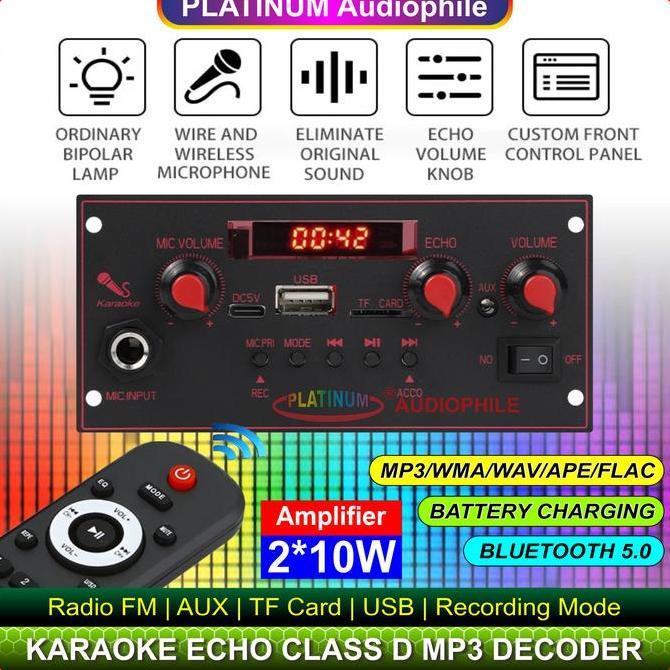 Modul MP3 Decoder Bluetooth Karaoke Amplifier 2x 10W Multimedia Trolley Speaker 137BT
