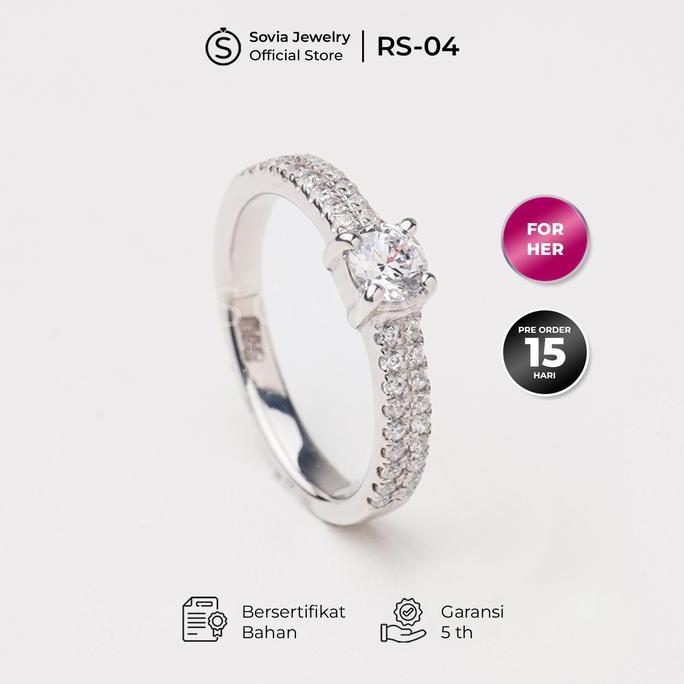 Cincin Kawin Single Bahan Emas Putih Kadar 5% Desain Request Sovia003