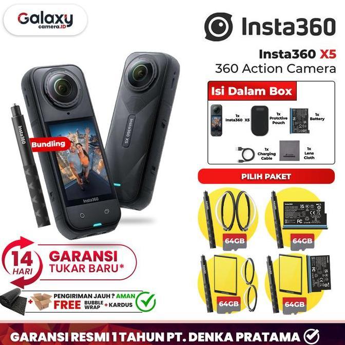 Insta360 X5 8K Action Camera 360 AI Insta 360 X 5 A.I Garansi Resmi