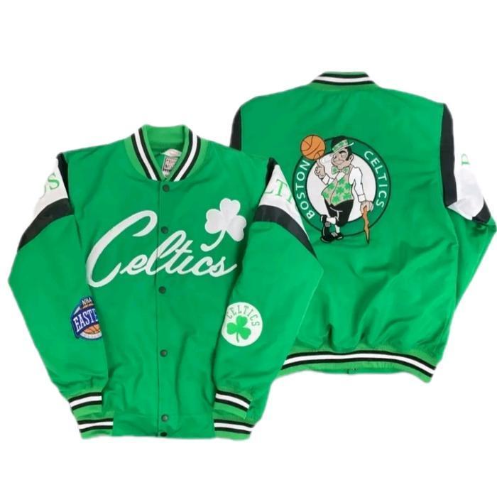 Jaket Varsity Boston Celtic, Jaket Basket, Basketball, Varsity Basket Ball Pria Wanita Unisex Jaket 
