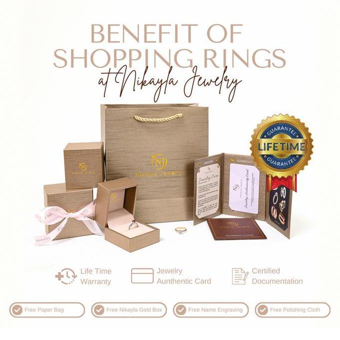 Nikayla Jewelry - Cincin Tunangan Perak Couple Murni Asli Cincin Kawin Silver 950 - Couple Rings