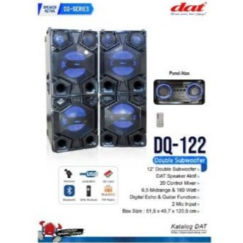 SPEAKER ACTIVE DAT DQ-122 12INCH SUBWOOFER DOUBLE WOOFER + 2MICROPHONE ORIGINAL