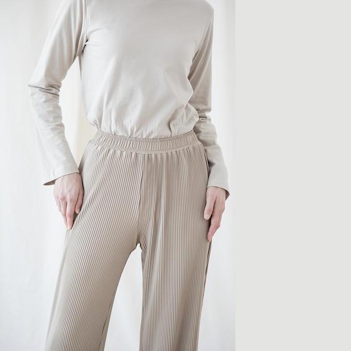 Nilam by Aska Label - Celana wanita plisket full karet pinggang