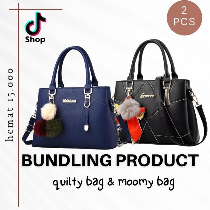 Belanja Hemat Bundling 2Pcs WARNA RANDOM Tas Ibu Pengajian Kondangan Pesta Pernikahan kulit wanita