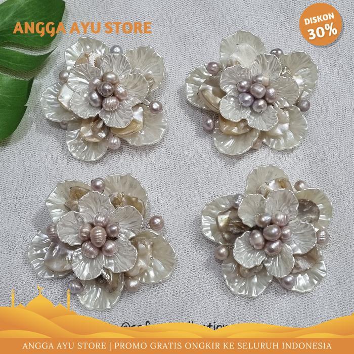 BROS HIJAB BUNGA MAWAR MUTIARA AIR TAWAR DIJAMIN GRATIS ONGKIR