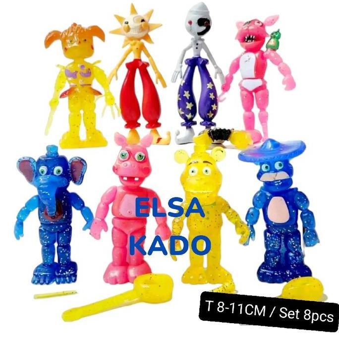 Figure Five Night At Freddy Set Isi 6 Foxy Chica Mainan Topper Cake
