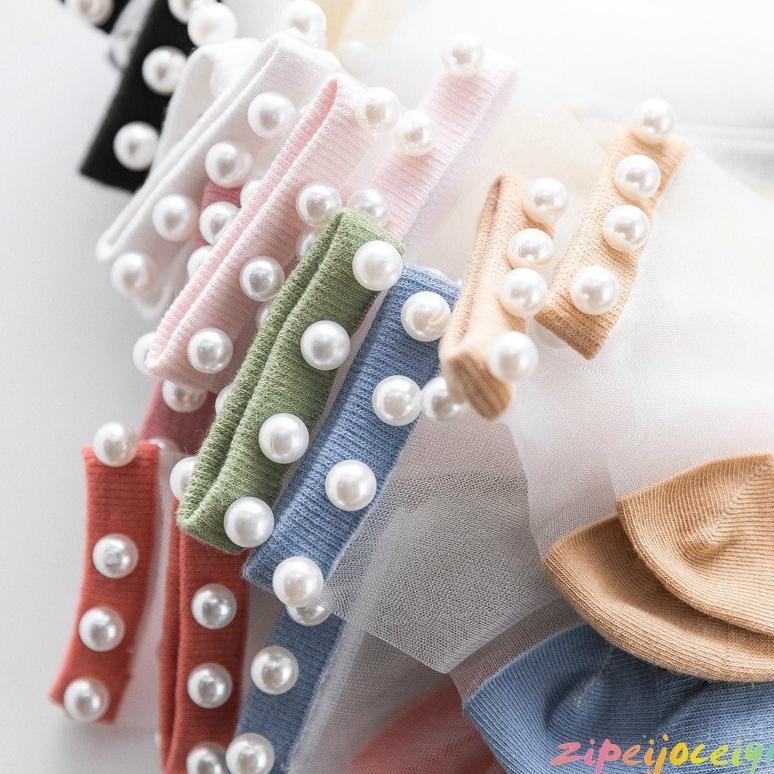 Kaos Kaki Wanita Renda Mutiara Dewasa Socks