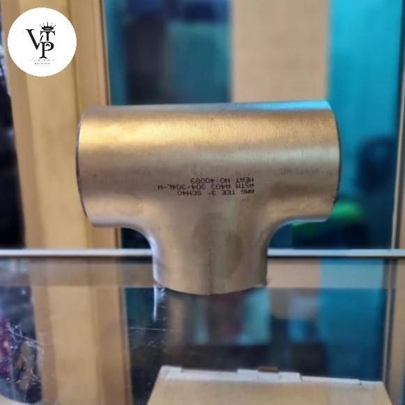 Tee Las Sch40 Stainless Ss304 1" Inch Ss304 Sch40 Baru